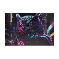 Cyber Owl Puzzle for Adults, Teens, and Weebs - Futuristic Art Design