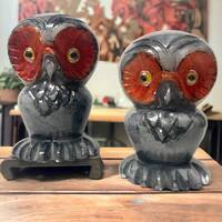 Pair of Marble Owls