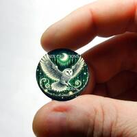 Glass Owl Stained Glass Design Cabochon for Jewelry and Pendant Making - 8mm 10mm 12mm 13mm 14mm 16m