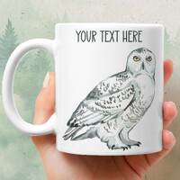 Snowy owl mug - Personalized ceramic coffee mug - Snowy owl