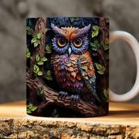 Owl Mug, Owl Coffee Cup, Personalized Owl Gift, Owl Gifts, Owl Lovers, Owl Christmas Gift, Owl Coffe