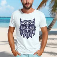 Owl Graphic Tshirt, Owl Art Tee, Cool Graphic T shirts for Guys, Native American Fashion, Festival C