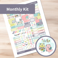 Cute Owls - Hobonichi Cousin A5 Printable Monthly Sticker Kit (COA5HM) (5.8x8.3)