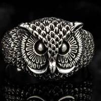 Owl Ring 925 Sterling Silver Stoneless Ring With Owl Bird Head Unique Silver Ring For Stylish Men