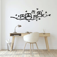 Owl Branch laser cut dxf svg glowforge files wall sticker vinly decal silhouette template cnc cuttin