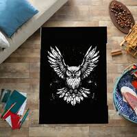 Owl Rug, Birds Decor, Fantastic Rug, Owl Art Decoration, Popular Bird, Owl Pattern, Salon Decor Rug,