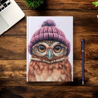 Whimsical Owl Matte Hardcover Journal | Gifts for Writers | Animal Lover Writer Gift Diary