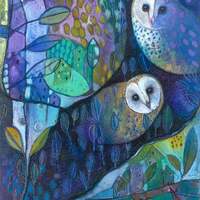 Barn Owl Print / Painting / Art. Mystical romantic wall decor