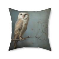 BARN OWL PILLOW (14 x 14 and 20 x 20), Barn Owl Cushion, Cottagecore Cushion, Cottagecore Pillow, Co