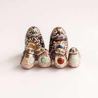 Custom Burrowing Owl Talisman: Gemstone Family Figurines
