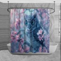 Owl Shower Curtain, Bird Bathroom Decor, Mystical Bath mat, Fantasy Towels, Whimsical Bath Decor Ide