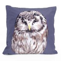 Owl Cushion - handmade printed silk cushion