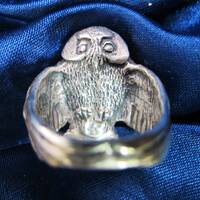 RARE James Yesberger Owl Ring Sterling Size 7.5  19 Grams