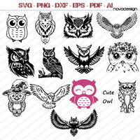 Owl svg, Owl Face svg,  Owl Cut file Shirt, Mandala svg, Cute Owl svg, Baby Owl svg, Flower and Owl 