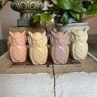 Set of 4 Vintage Ceramic Owls / owl decor / owl figurines / owls / vintage decor