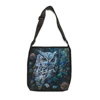 Blue Owl Adjustable Tote Bag Nighttime Owl Tote Bag Blue Owl Tote Bag Owl Lover Tote Bag Owl Lover G