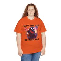 May the 4th Be With You - Owl - Red Light Saber - Unisex Heavy Cotton Tee