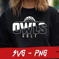 Owls Golf Shirt Design Svg and Png File, Golf Champions, School Team, Cricut, Layered