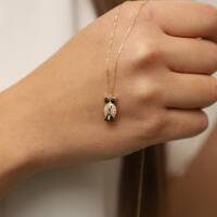 14K Gold Owl Necklace, Gold Owl Necklace, Owl Charm Necklace, Owl Gold Pendant, 14K Gold Necklace, A
