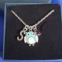 Owl Necklace Birthstone Personalised gifts birthday charm