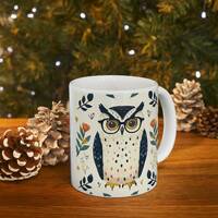 Personalized Owl Mug, Custom Gift Idea, Teacher Gift, Owl with Glasses, 11oz Owl Coffee Mug, Cute Ow