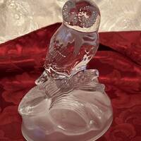 Crystal Owl Figurine Made in France Cristal d&rsquo;Arques Paperweight