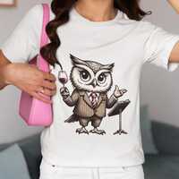 Unique Unisex Owl Sommelier T-Shirt | Classy Animal Lover Gift | Vintage-Inspired, Wine and Literatu