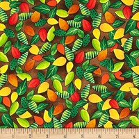 Quilting Treasures Owl in The Family Leaves Brown Premium Quality 100% Cotton Fabric (QT354)