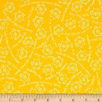 Quilting Treasures Owl in The Family Owl Sketch & Words Yellow Premium Quality 100% Cotton Fabri