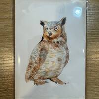 Watercolour Great Horned Owl PRINT 5x7"