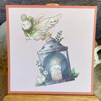 Tea Time | Owl and Lantern | Square Print