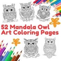 Easy Mandala Owl coloring pages, Adult Coloring Pages, High quality coloring books, Printable Letter