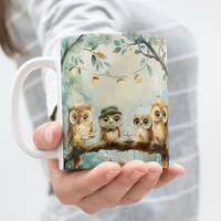 Whimsical Wisdom Owls, Teatime Owls Mug, Cute Owls, Owl Art, Owl Gifts, Baby Owls, Funny Cute Owls, 