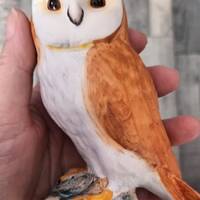 Beswick Barn Owl Figurine • 1970s Matt Finish • Vintage British Bird • Collectible Ce