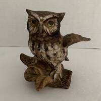 1980s Great Horned Owl  5” Figurine with Out Stretched Wings -  Home Interiors Homco 1114 - si