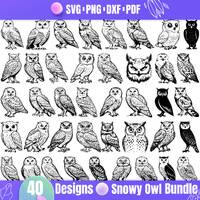 Snowy Owl SVG – Winter Bird Design, Arctic Wildlife Clipart, Snow Owl Art, Digital & Craft