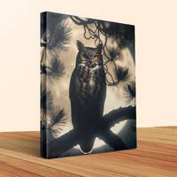 Majestic Owl Wall Art Print, Moonlit Night Forest Wildlife Photography, Home Decor