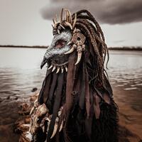 Dark Druid Owl Skull Mask | Bone & Fang LARP Headdress | Witchcraft Ritual Masquerade | Tribal H