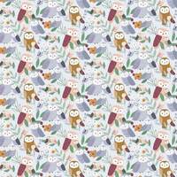 Fabric By The Yard Novelty Birds Owls  Dear Stella Dancing Owls on light blue