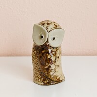Vintage Owl Figurine 1960s 1970s Ceramic Painted Glazed Retro Cute Kitschy Boho Hippie Decor