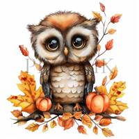 Owl Clipart | Fall | 10 High Quality JPG | Autumn | Bird Clipart | Instant download, Cute Bird   | C