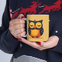Serene Ceramic Owl Mug 11oz Coffee Cup, Perfect for Nature Lovers & Cozy Evenings