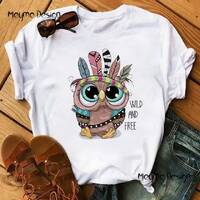 Owl Shirt, Women, Crew Neck, Animal Shirt, Short Sleeve, Nature Lovers, Gift for Girl Friend, For Su