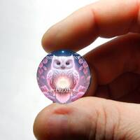 Glass Owl Stained Glass Design Cabochon for Jewelry and Pendant Making - 8mm 10mm 12mm 13mm 14mm 16m