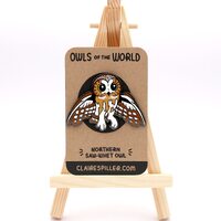 Northern Saw-whet Owl Enamel Pin Badge / Owls of the World Lapel Pin