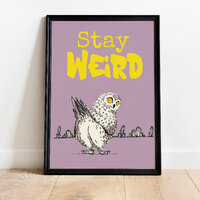 Weird Owl Art Print: Maximalist Inspirational Poster (Digital Download)