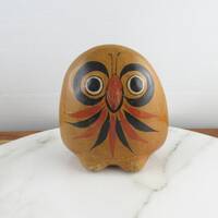 Vintage Ceramic Tonala Owl Bird Figurine, Mexican Folk Art,  Made in Mexico, Mid Century Pottery