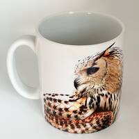 Eagle Owl mug. Earthenware ceramic, 330ml. Dishwasher-proof to 1000 washes