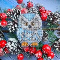 Little owl Digital cross stitch pattern Chrictmas tree toy PDF Embroidery Chart