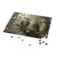 Beautiful Owls in the Forest Jigsaw Puzzle (120, 252, 500-Piece) Adult Puzzles Beautiful Jigsaw Puzz